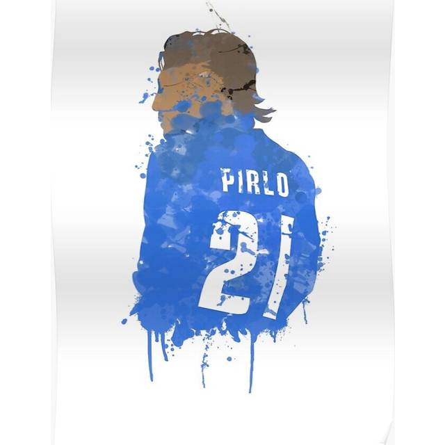 Posters Andrea Pirlo - Italian Legend Art 16x20 inch or 20x20 inch Wall Art Soccer Print