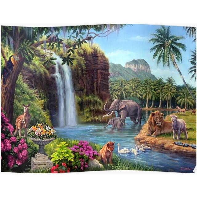 Posters A Paradise Setting 16x20 inch or 20x20 inch Wall Art Soccer Print