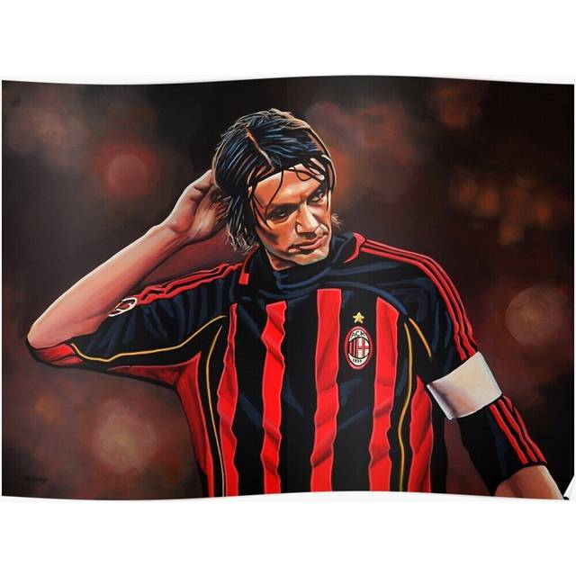 Posters Paolo Maldini painting 16x20 inch or 20x20 inch Wall Art Soccer Print