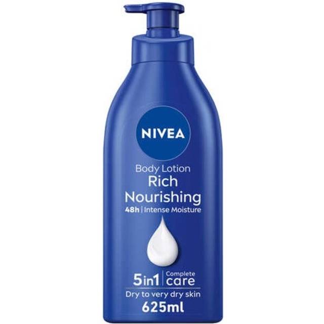 NIVEA Rich Body And Hand Lotion Extra Dry Skin Nourishing Almond Oil And Vitamin E 625m