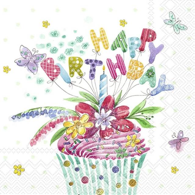 IHR Happy Birthday Party Cocktail Paper Napkins 20-Pack Disposable 3-Ply