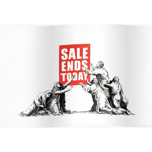 Posters Banksy Sale Ends Today 16x20 inch or 20x20 inch Wall Art Soccer Print
