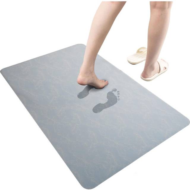 "Diatomaceous Earth Bath mat Non Slip Quick Dry Super Absorbent Shower Mat Bath Stone Mat Thin Bath mat Bathroom Floor Mat, (Aquamarine, 23.6""x15.7"")"