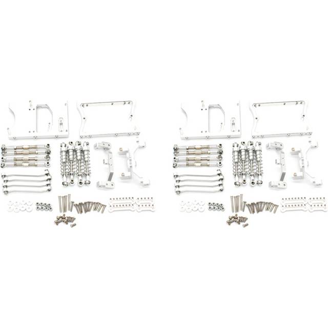 2Set Metal Chassis Pull Rods Servo Fixed Mount Bracket for MN D90 D91 MN99S 1/12 RC Car Parts,Silver