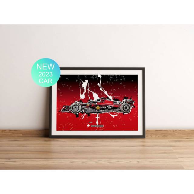 "Poster Ferrari F1 Car Print 2023 SF23 F1 Grand Prix Wall Art F1 Picture 16x20"" or 20x20 inch"