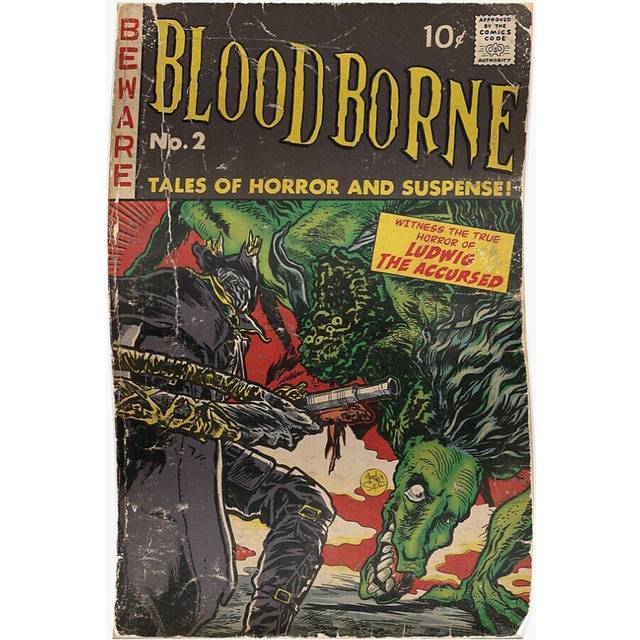 Posters Bloodborne - comic cover fan art 16x20 inch or 20x20 inch Wall Art Soccer Print