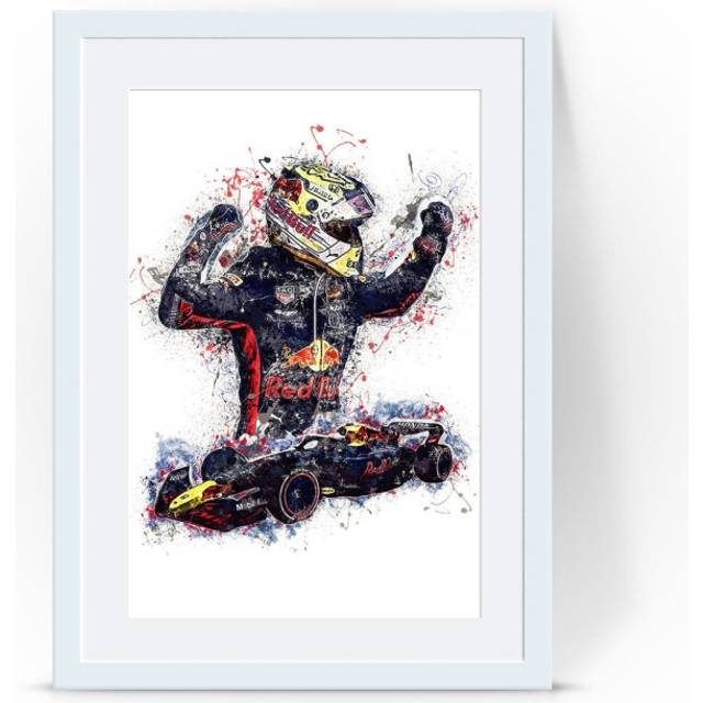 "Poster Max Verstappen 2022 Car & Celebration Print F1 Grand Prix Wall Art Racing Picture 16x20"" or 20x20 inch"