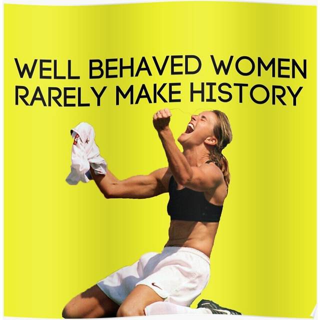 Posters Well Behaved Women Rarely Make History: Brandi Chastain 16x20 inch or 20x20 inch Wall Art Soccer Print