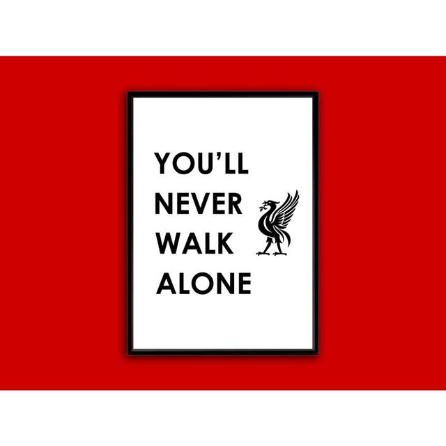 "Poster Liverpool FC Wall Art Print You'll Never Walk Alone Liver bird Football 16x20"" or 20x20 inch"