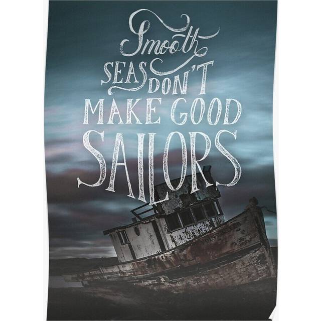 Posters smooth seas don't make good sailors 16x20 inch or 20x20 inch Wall Art Soccer Print