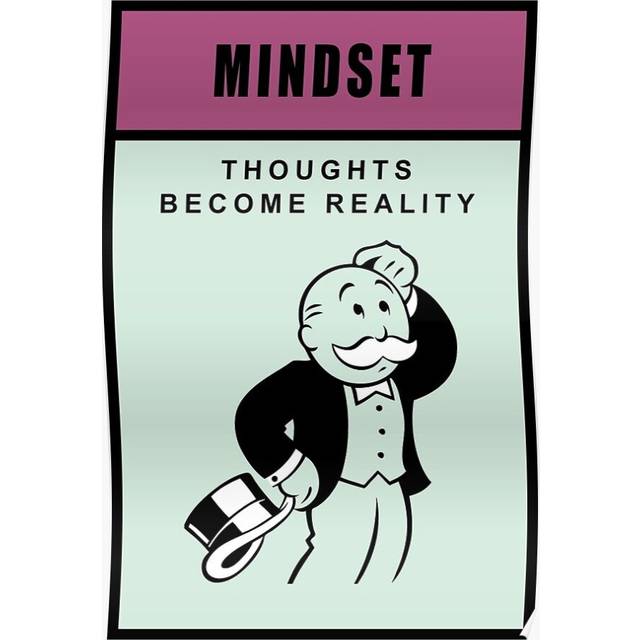 Posters Mindset Monopoly Motivation Games 16x20 inch or 20x20 inch Wall Art Soccer Print