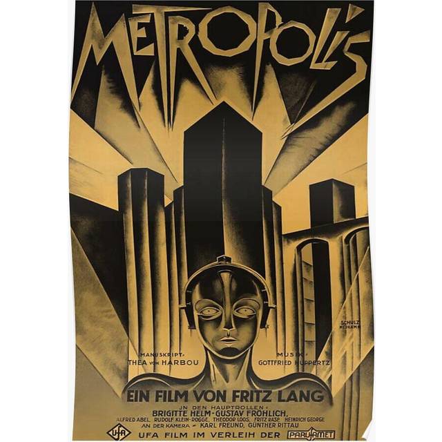 Posters Metropolis, Fritz Lang, 1926 - vintage movie poster, bamp;w 16x20 inch or 20x20 inch Wall Art Soccer Print