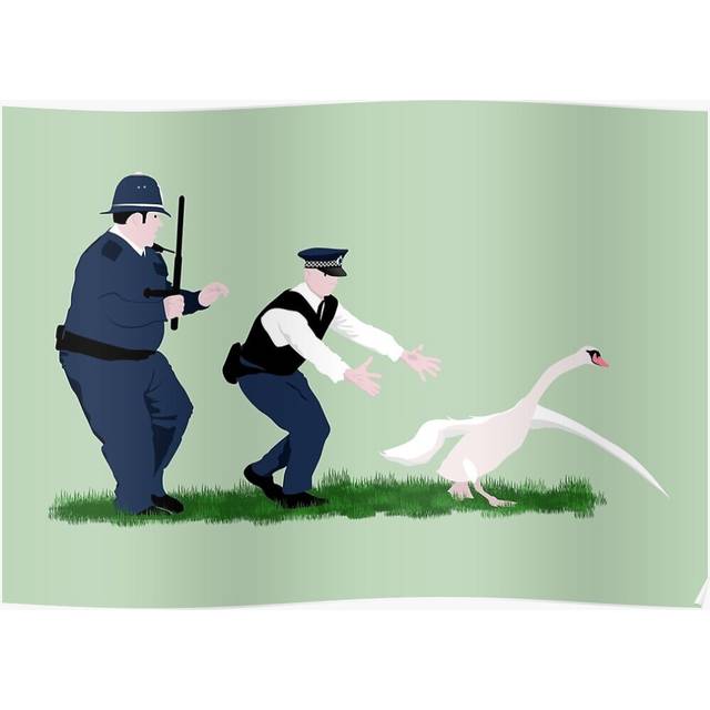 Posters Swan cops 16x20 inch or 20x20 inch Wall Art Soccer Print