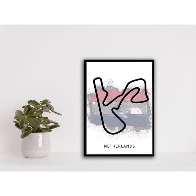 "Poster F1 Grand Prix Track Print - Dutch, Holland, Netherlands Wall Art, Racing, Picture, 16x20"" or 20x20 inch"