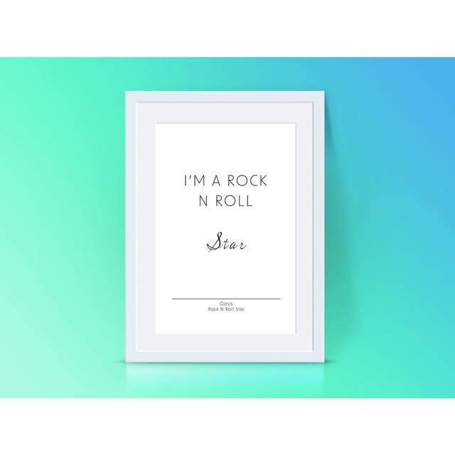 "Poster Oasis Print - Rock N Roll Star Music Lyrics Wall Art Home Decor Picture 16x20"" or 20x20 inch"