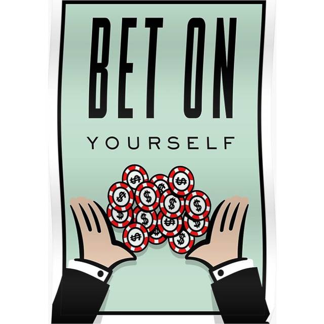 Posters Bet On Yourself Monopoly Motivation Games 16x20 inch or 20x20 inch Wall Art Soccer Print