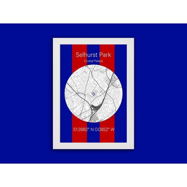 "Poster Crystal Palace Stadium Map Print Wall Art Football Picture Gift 16x20"" or 20x20 inch"