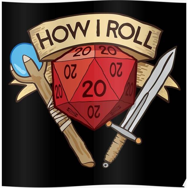 Posters How I Roll d20 Dungeons and Dragons Dice RPG 16x20 inch or 20x20 inch Wall Art Soccer Print
