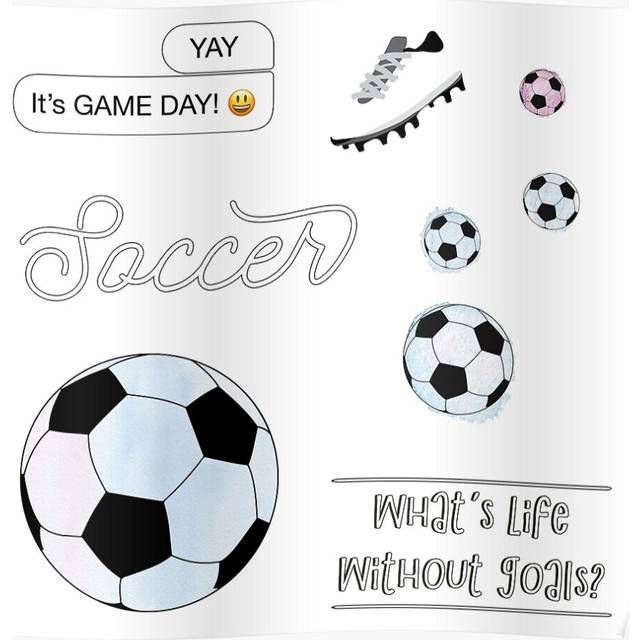 Posters White Watercolor Soccer Pack 16x20 inch or 20x20 inch Wall Art Soccer Print