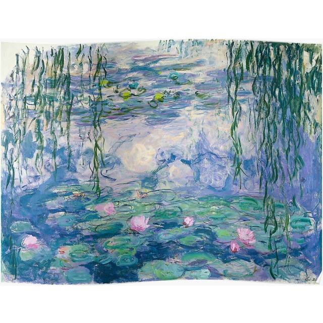 Posters Water Lilies Claude Monet Fine Art 16x20 inch or 20x20 inch Wall Art Soccer Print