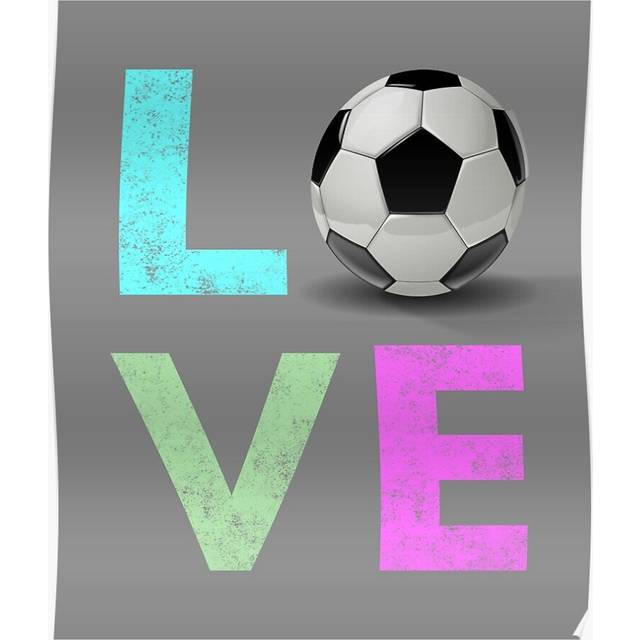 Posters Best Cute Girls LOVE Soccer Love Gift Design 16x20 inch or 20x20 inch Wall Art Soccer Print