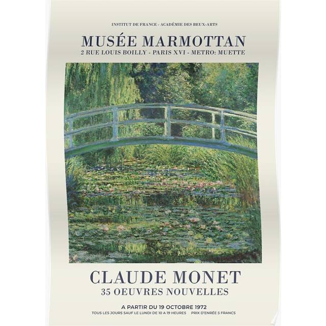 Posters Claude Monet - The Water Lily Pond 16x20 inch or 20x20 inch Wall Art Soccer Print