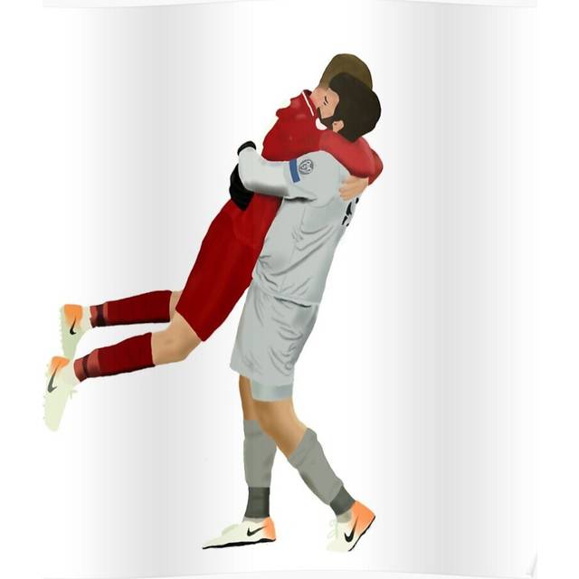 Posters Jordan Henderson Alisson Becker Illustration 16x20 inch or 20x20 inch Wall Art Soccer Print