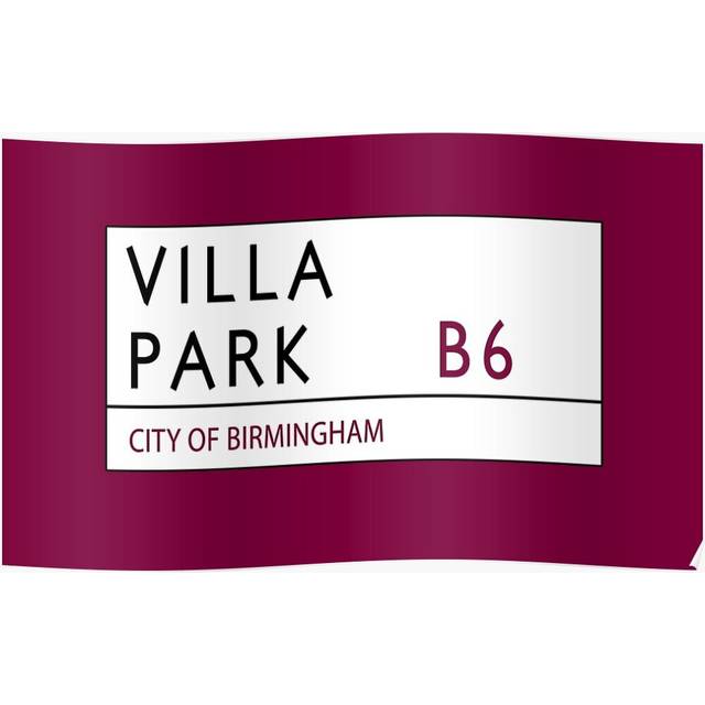 Posters Villa Park Road Sign 16x20 inch or 20x20 inch Wall Art Soccer Print