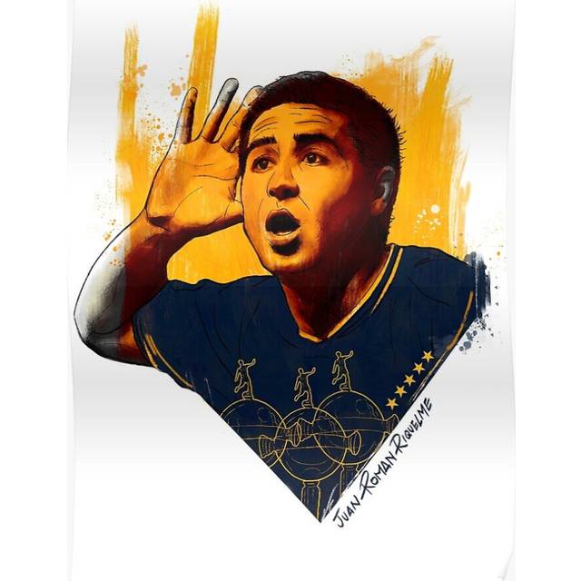 Posters Juan roman riquelme 16x20 inch or 20x20 inch Wall Art Soccer Print
