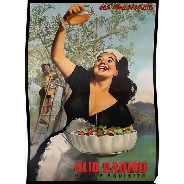 Posters Vintage Italian Olive Oil Italian Food Kitchen Art Italy 16x20 inch or 20x20 inch Wall Art Soccer Print