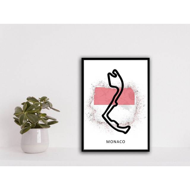 "Poster F1 Grand Prix Track Print - Monaco, Wall Art, Racing, Picture, 16x20"" or 20x20 inch"