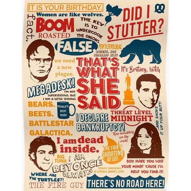"Posters All the Best Quotes from The Office - ""That's What She Said""! 16x20 inch or 20x20 inch Wall Art Soccer Print"