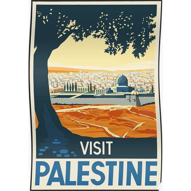 Posters Vintage Travel Visit Palestine 16x20 inch or 20x20 inch Wall Art Soccer Print