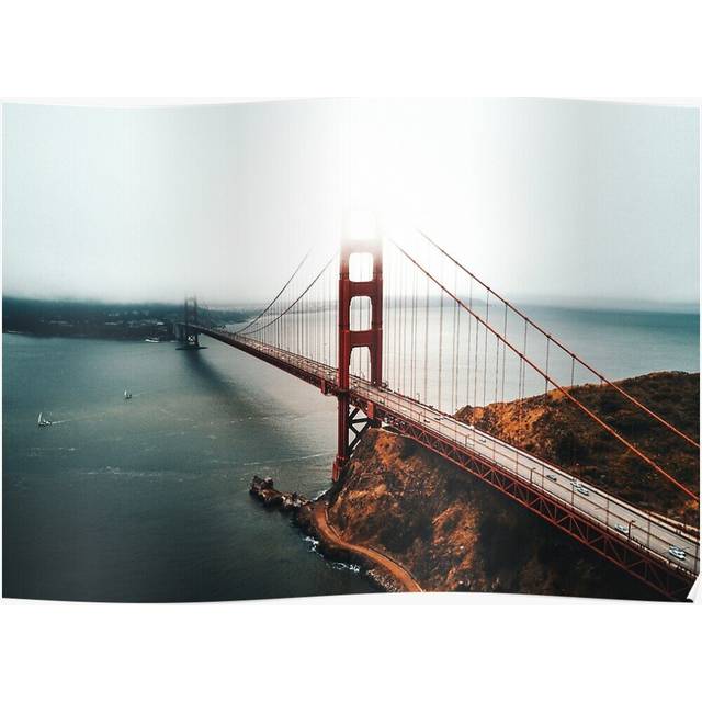 Posters san francisco golden gate 16x20 inch or 20x20 inch Wall Art Soccer Print