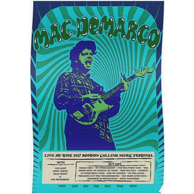 Posters Mac DeMarco Psychedelic 16x20 inch or 20x20 inch Wall Art Soccer Print