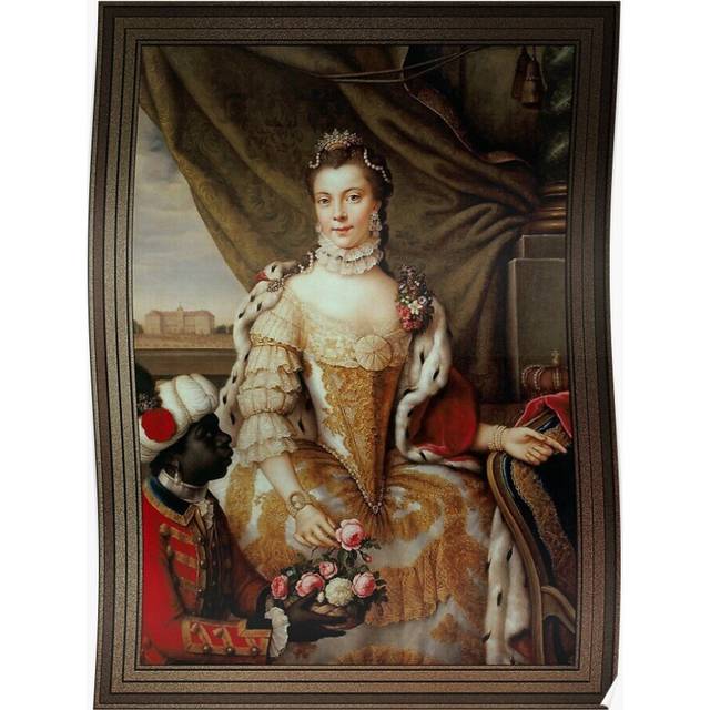 Posters Queen Charlotte, When Princess Sophie Charlotte of Mecklenburg-Strelitz by Johann Georg Ziesenis 16x20 inch or 20x20 inch Wall Art Soccer Prin