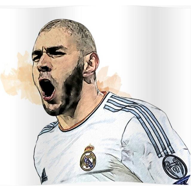 Posters Art Watercolor Benzema 16x20 inch or 20x20 inch Wall Art Soccer Print
