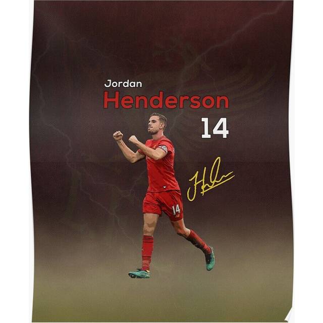 Posters Jordan Henderson 14 16x20 inch or 20x20 inch Wall Art Soccer Print