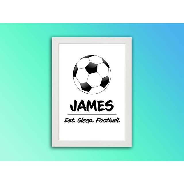 "Poster Personalised Football Print Gift - Football Home Decor Boys Football Gift Boys Bedroom 16x20"" or 20x20 inch"