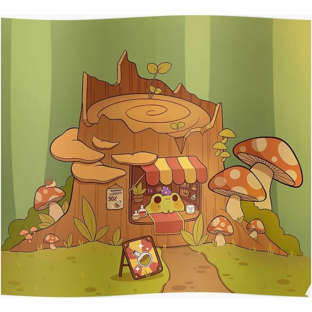 Posters Magic potion shop with frog 16x20 inch or 20x20 inch Wall Art Soccer Print
