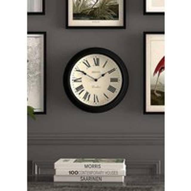 Jones Clocks Decorative Black Roman/Pepper Grey Wall Clock
