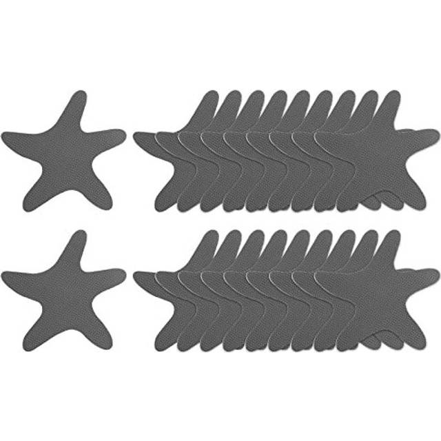 "20pcs Non Slip Bathtub Stickers Bath Shower Floor 3.86"" Anti-Slip Sticker Tape Starfish Style Decals for Bathroom Kitchen Bathtub Treads Stairs, Gray"