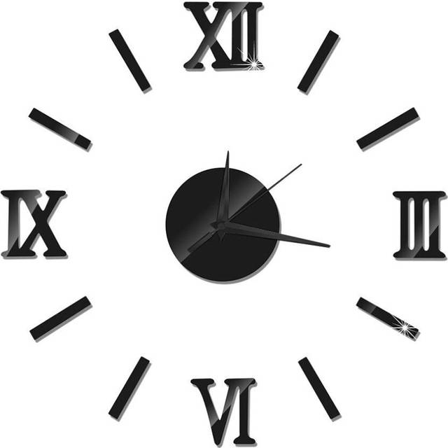 (Default Title) DIY Wall Clock Frameless 3D Mirror Wall Clock
