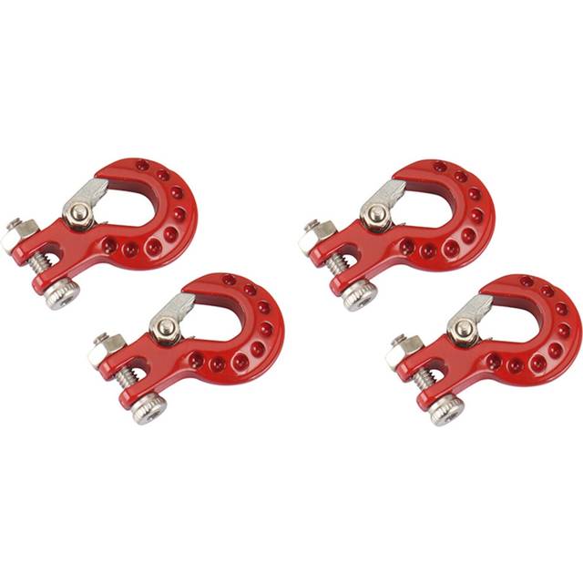 4Pcs Metal Trailer Hook Winch Hook Decoration for 1/10 RC Crawler Car Axial SCX10 TRX4 D90 Upgrade Parts,1