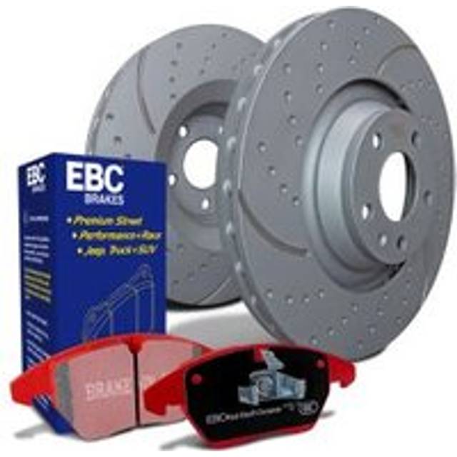 EBC Brakes Turbo Groove Discs and Redstuff Pads Kit - Rear - Solid 271x11mm - ATE Caliper