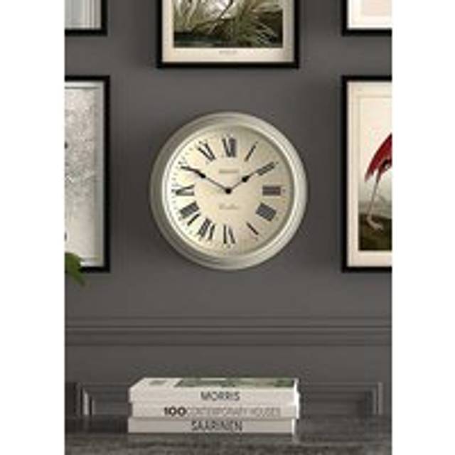 Jones Clocks Decorative Black Roman/Pepper Grey Wall Clock