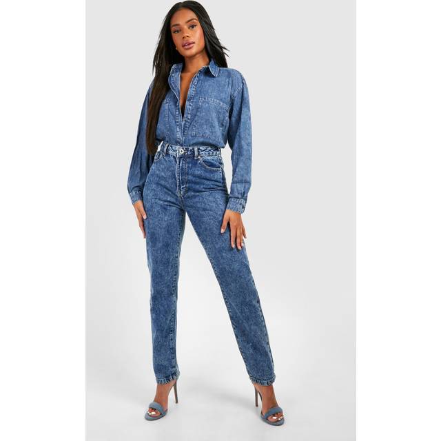 Womens Boohoo Basics Straight Leg Jeans - Grey - 8, Grey