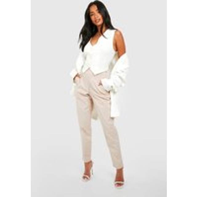 Womens Petite Super Stretch Tapered Tailored Trouser - Beige - 6