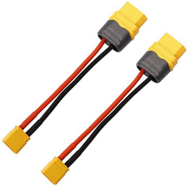 2X RC Battery Cable XT60 to XT30 T-Plug Connector Male Female Connector Plug with 16AWG Silicone Wire 100mm