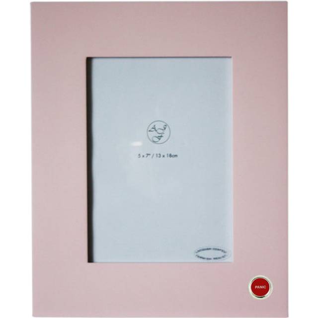 5x7 Pink Wooden Panic Button Photo Frame